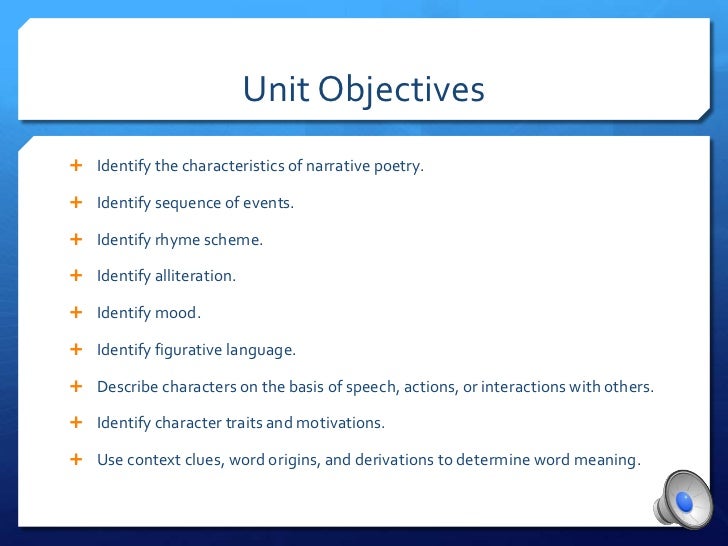 Narrative poetry help