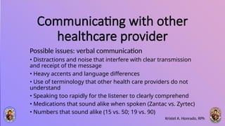 MEDICATION SAFETY AND COMMUNICATION SKILLS. pptx | PPTX