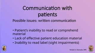MEDICATION SAFETY AND COMMUNICATION SKILLS. pptx | PPTX