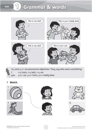 ENGLISH 3 grammar-words FAMILY AND FRIENDS | PDF