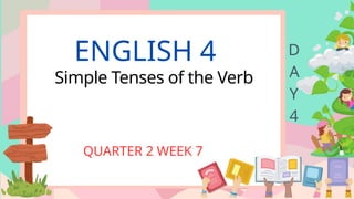 ENGLISH 4
Simple Tenses of the Verb
QUARTER 2 WEEK 7
D
A
Y
4
 
