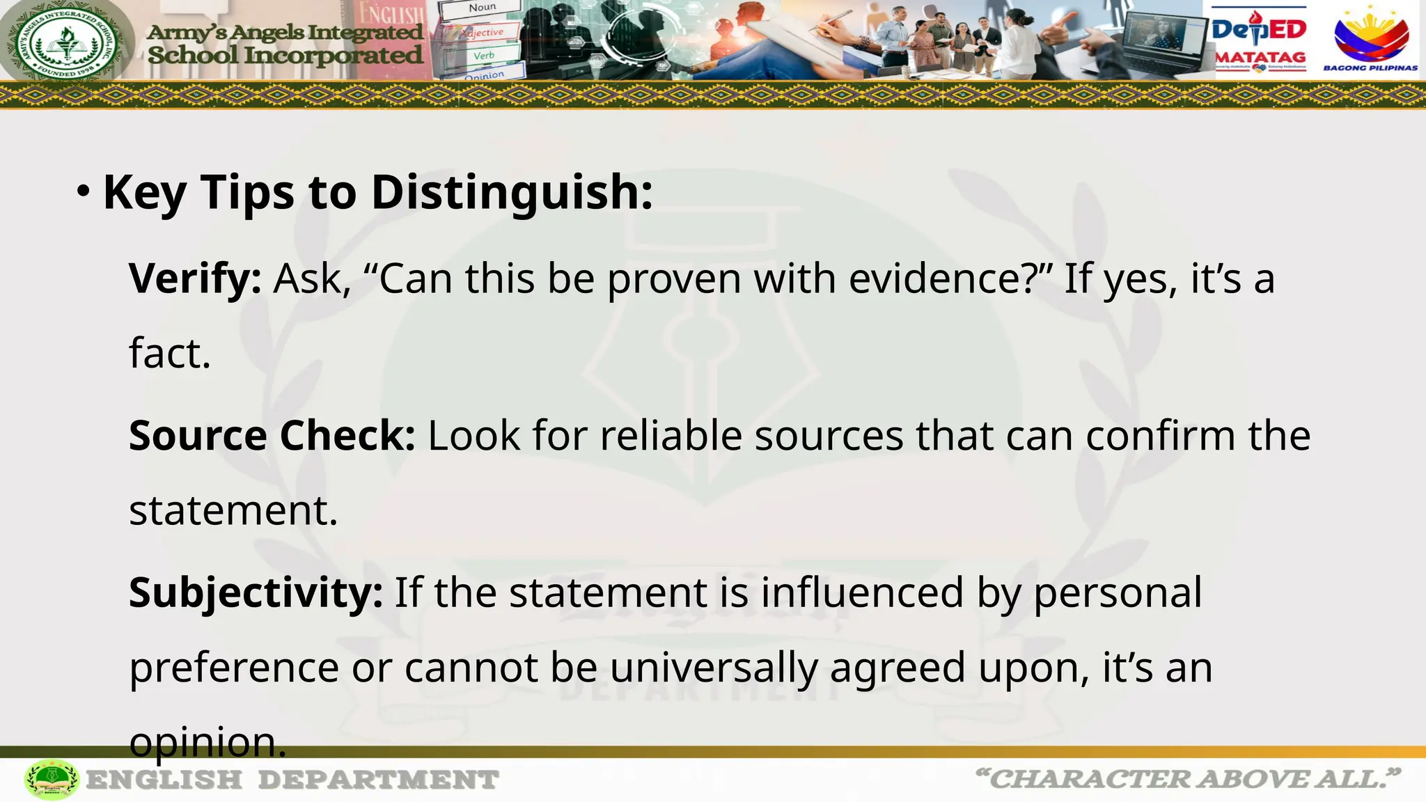 Eng7-Q3-Lesson 3 Distinguish facts from claimsopinions.pptx