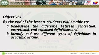 Lessons And Definition Eng7-Q4-Lesson 1 Part 2 Understanding Definitions—Conceptual ...