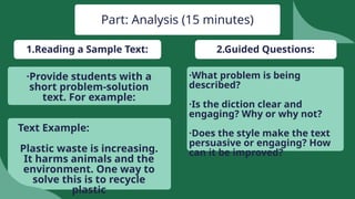 Part Analysis. Reading ANALYZINF LINGUISTIC FEATURES GRADE 7 QUARTER 4 WEEK 2 | PPTX