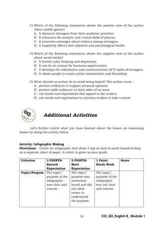 English 8 Module ENG8-Q3-MODULE1.pdf learning module for English 8 | PDF