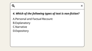 Type Following Text ENGLISH 8, DEVELOPING PARAGRAPHS FOR DIFFERENT TEXT TYPES | PPTX