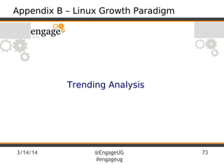 3/14/14 @EngageUG
#engageug
73
Appendix B – Linux Growth Paradigm
Trending Analysis
 