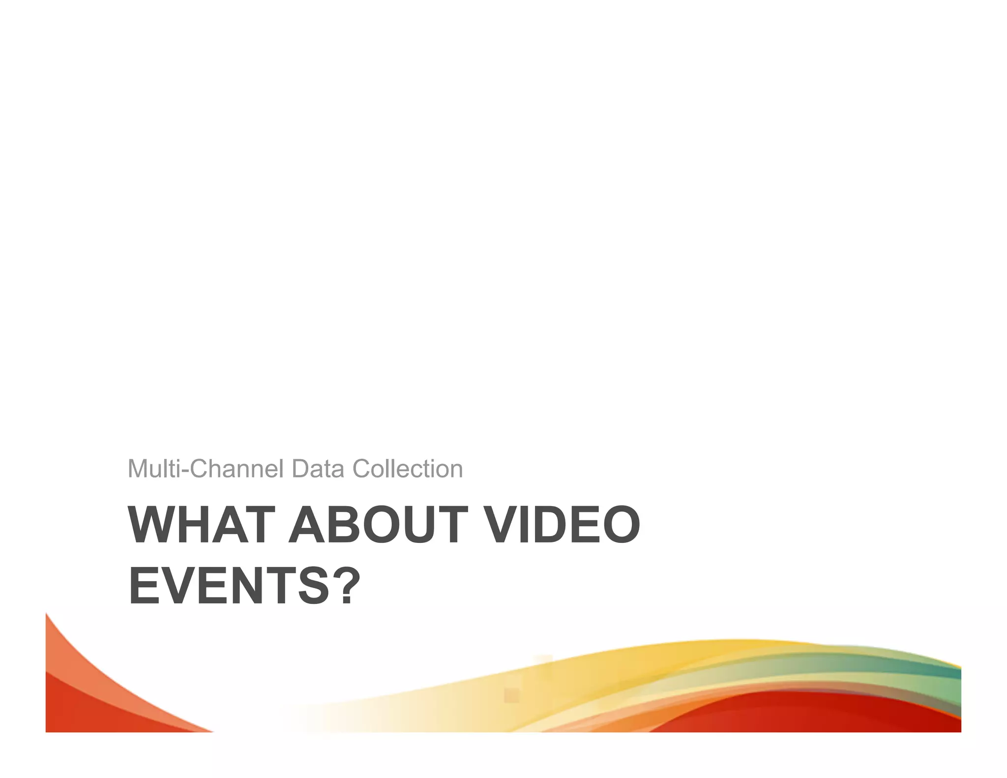Multi-Channel Data Collection

WHAT ABOUT VIDEO
EVENTS?
 