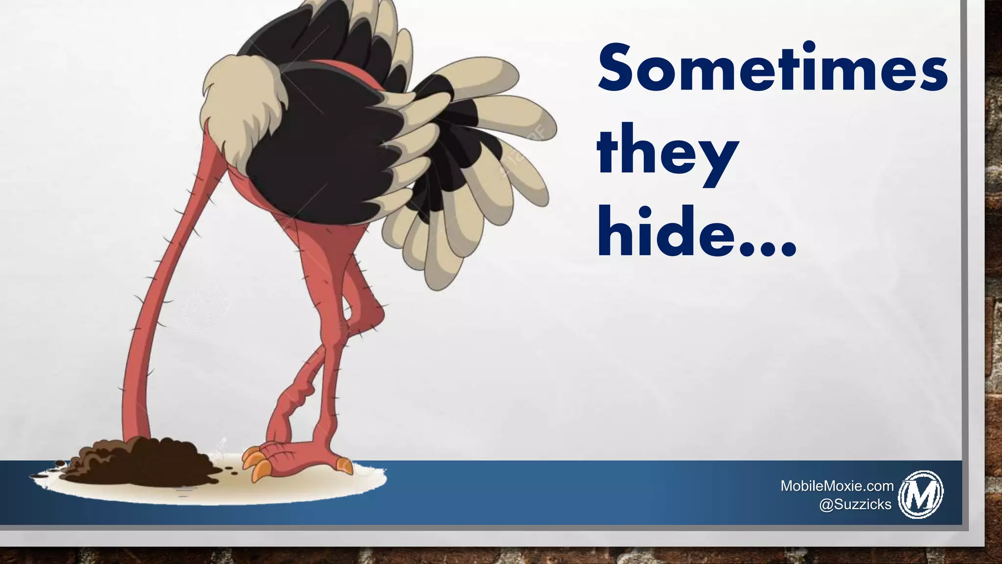 Sometimes
they
hide…
MobileMoxie.com
@Suzzicks
 