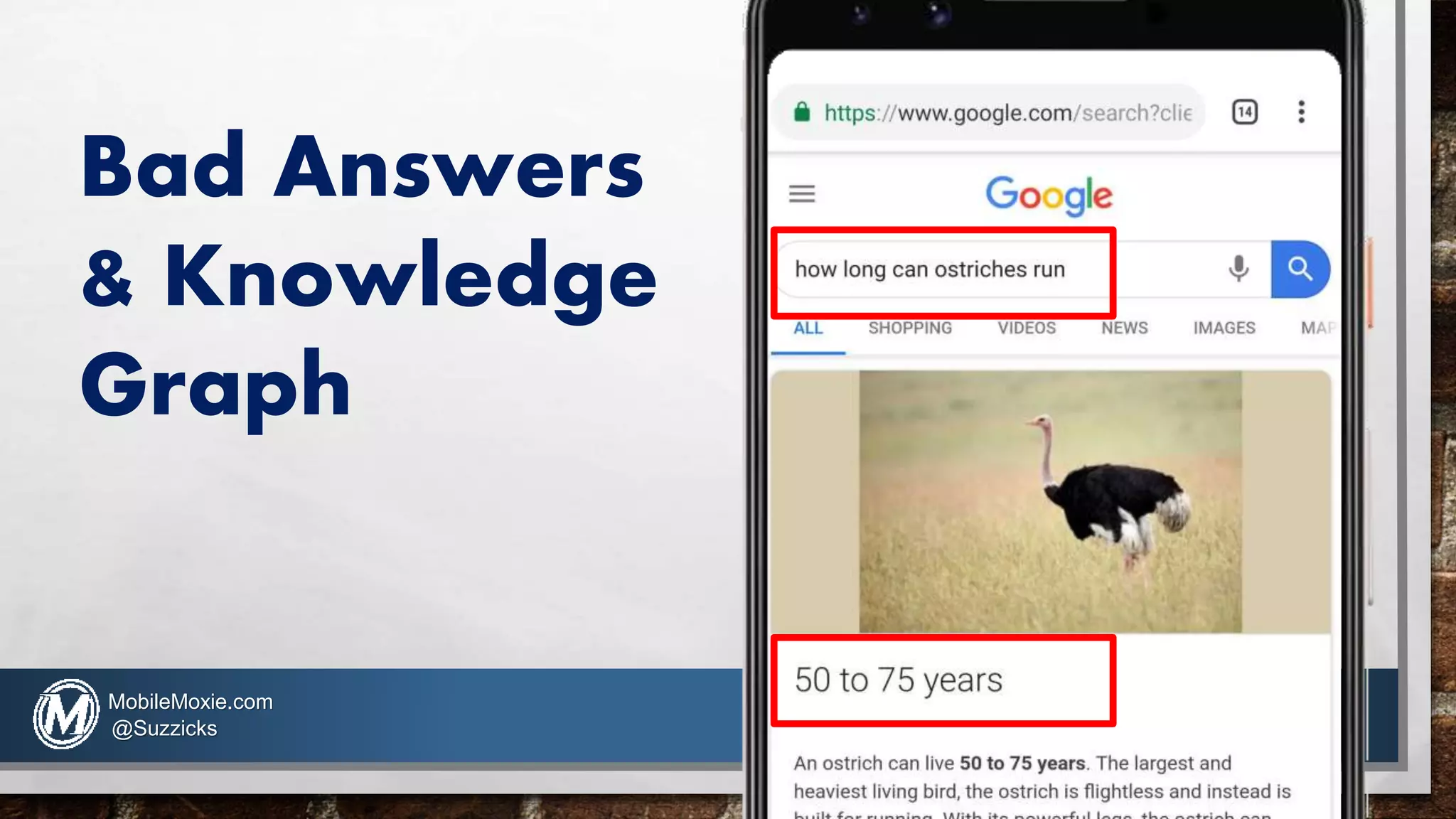 Bad Answers
& Knowledge
Graph
MobileMoxie.com
@Suzzicks
 