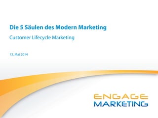 Engage Marketing GmbH
Die 5 Säulen des Modern Marketing
Customer Lifecycle Marketing
13. Mai 2014
 