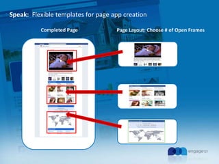 Speak: Flexible templates for page app creation
Completed Page Page Layout: Choose # of Open Frames
 