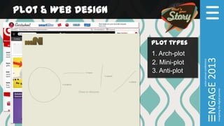 Plot & Web Design
Plot types
1. Arch-plot
2. Mini-plot
3. Anti-plot
 