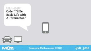 @dr_pete(icons via FlatIcon.com ©2017)
OK, Google:
Order “I’ll Be
Back: Life with
A Terminator.”
 