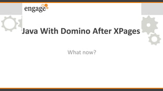 Java With Domino After XPages
What now?
 
