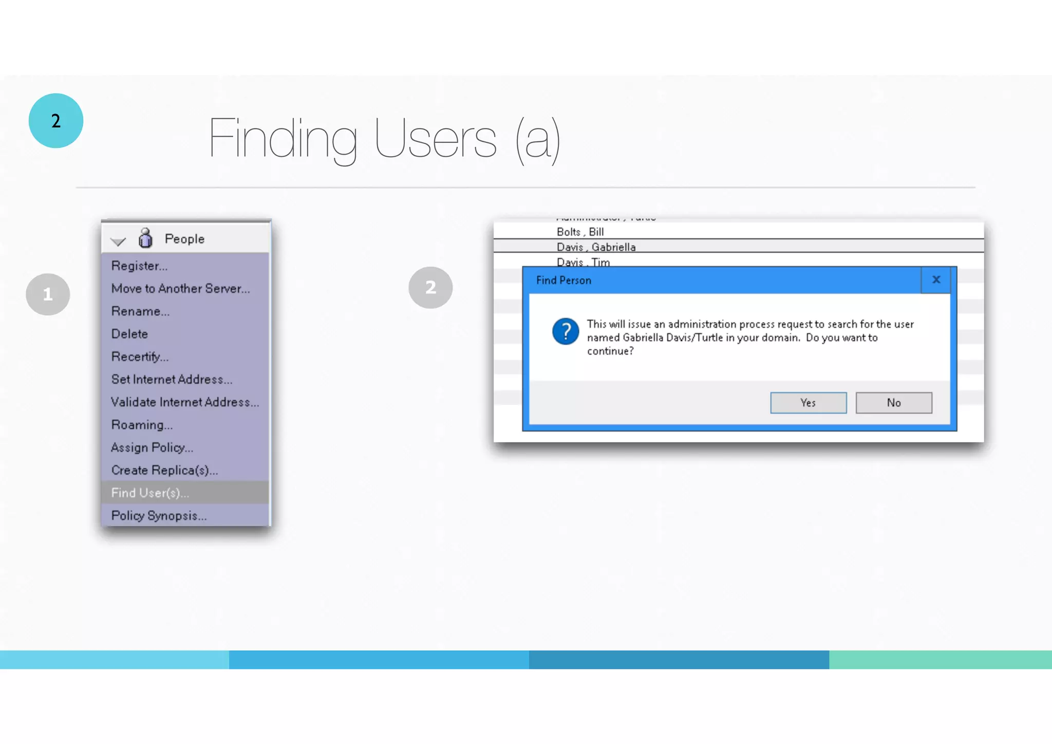 Finding Users (a)
1 2
2
 