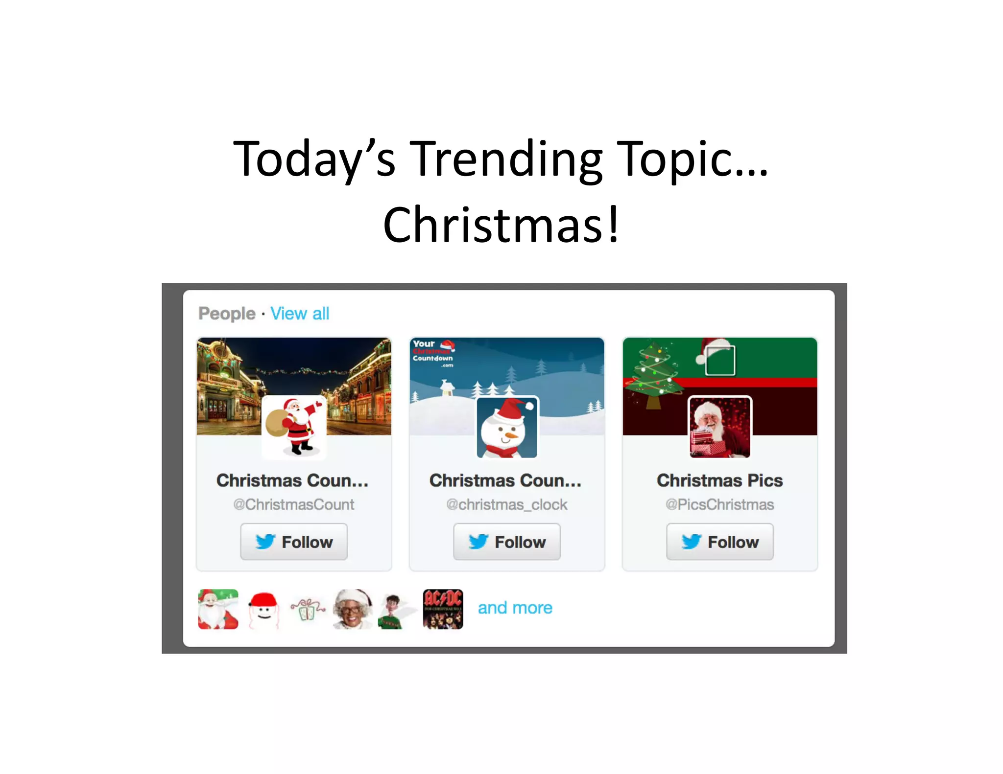 Today’s	
  Trending	
  Topic…	
  
Christmas!	
  

 