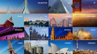 NYC
TOKYO DC AUSTIN PORTLAND
BRISBANE GHENT MUNICH DELHI
PARIS READING SYDNEY TORONTO
SFHQ BOSTON
 