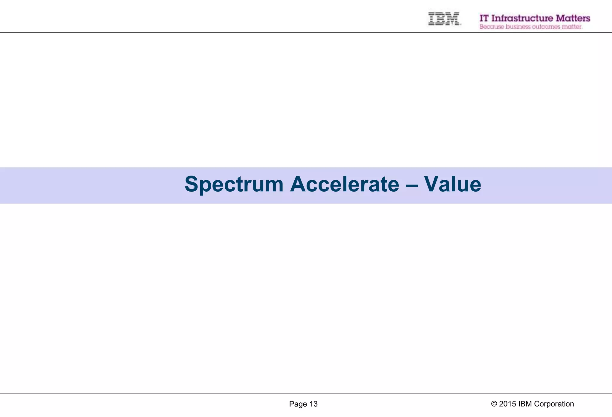 © 2015 IBM CorporationPage 13
Spectrum Accelerate – Value
 