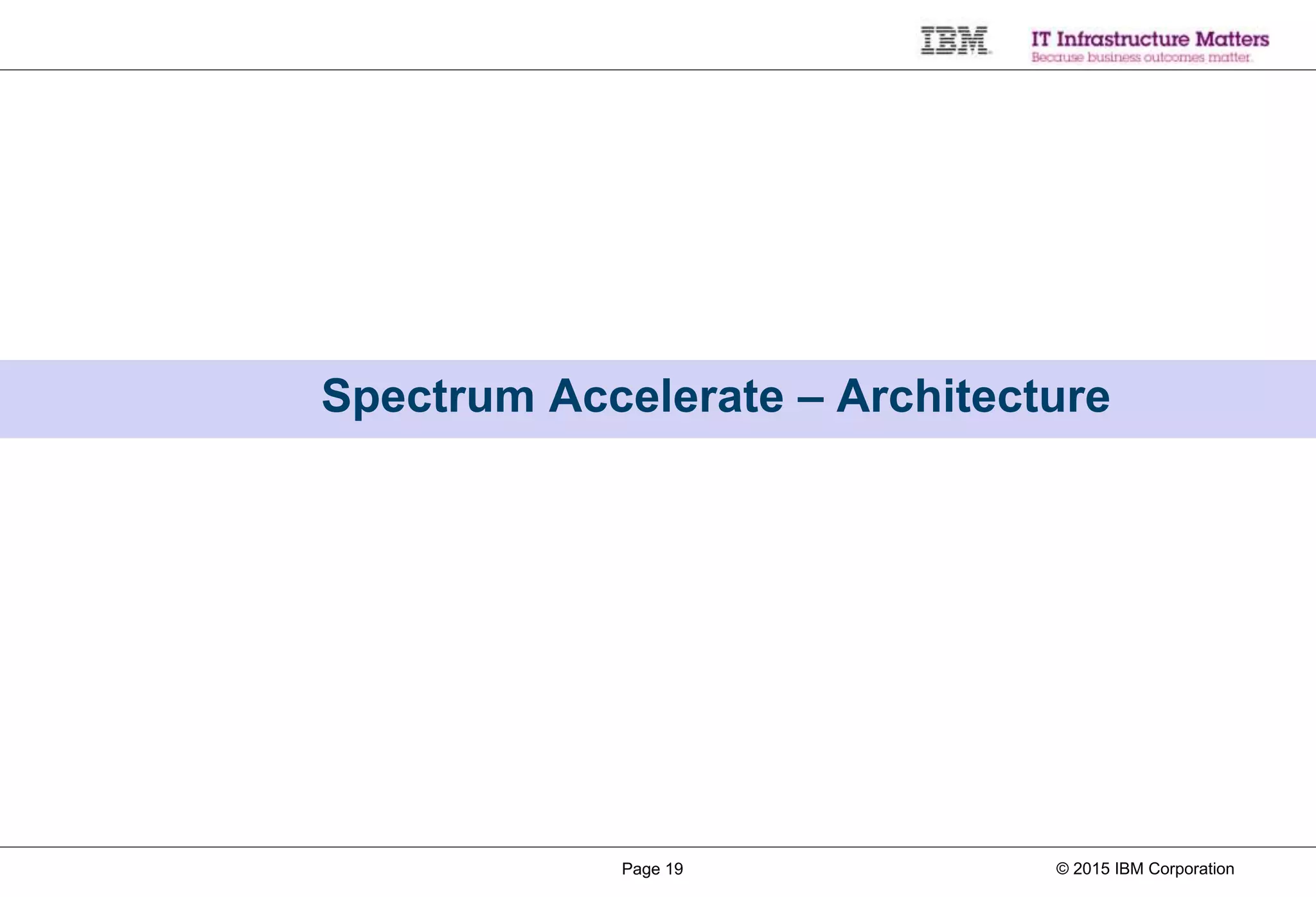 © 2015 IBM CorporationPage 19
Spectrum Accelerate – Architecture
 