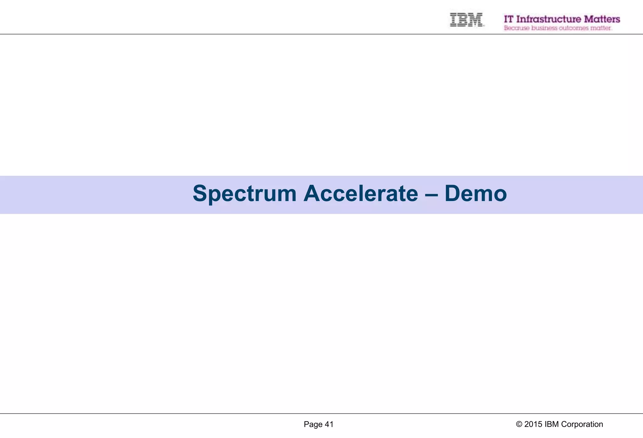 © 2015 IBM CorporationPage 41
Spectrum Accelerate – Demo
 