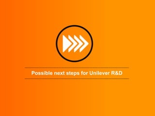 Possible next steps for Unilever R&D

 