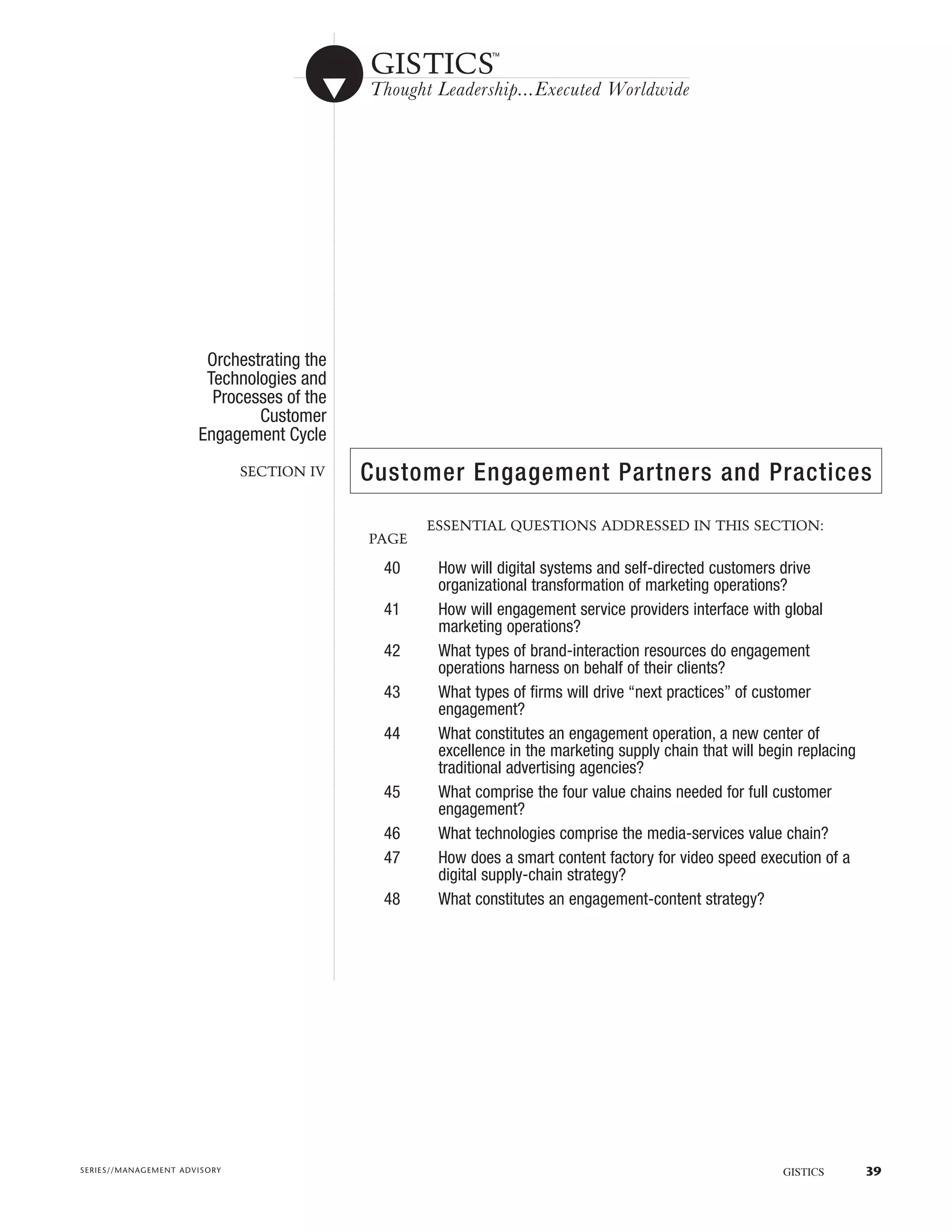 Orchestrating the Technologies and Processes of the Customer Engagement Cycle