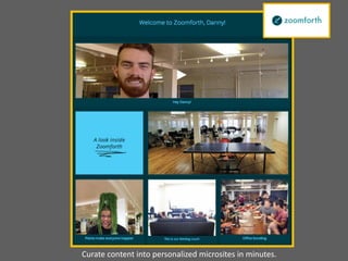 Curate content into personalized microsites in minutes.
 