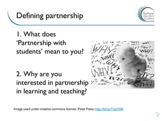 Engagement through partnership: students as partners in learning and teaching in higher education - Abbi Flint
