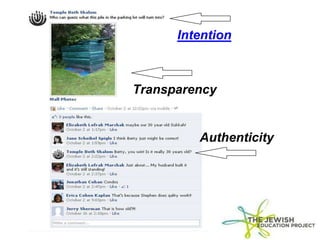 Intention
Transparency
Authenticity
 