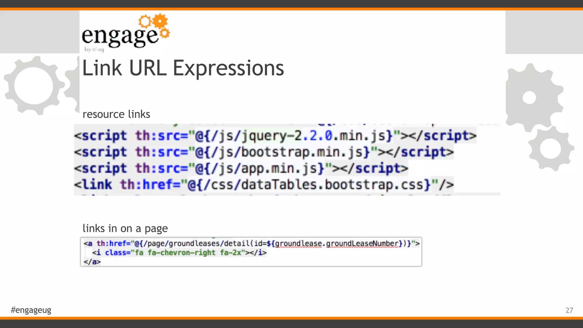 #engageug Link URL Expressions 27 resource links links in on a page 