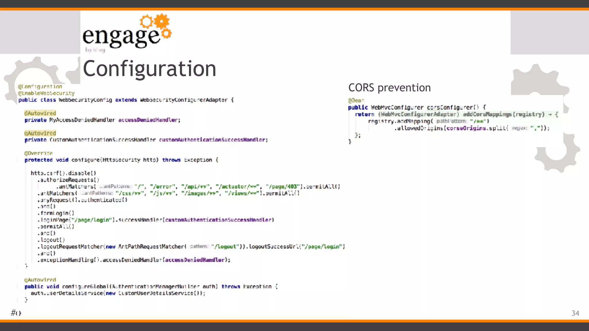 #engageug Configuration 34 CORS prevention 