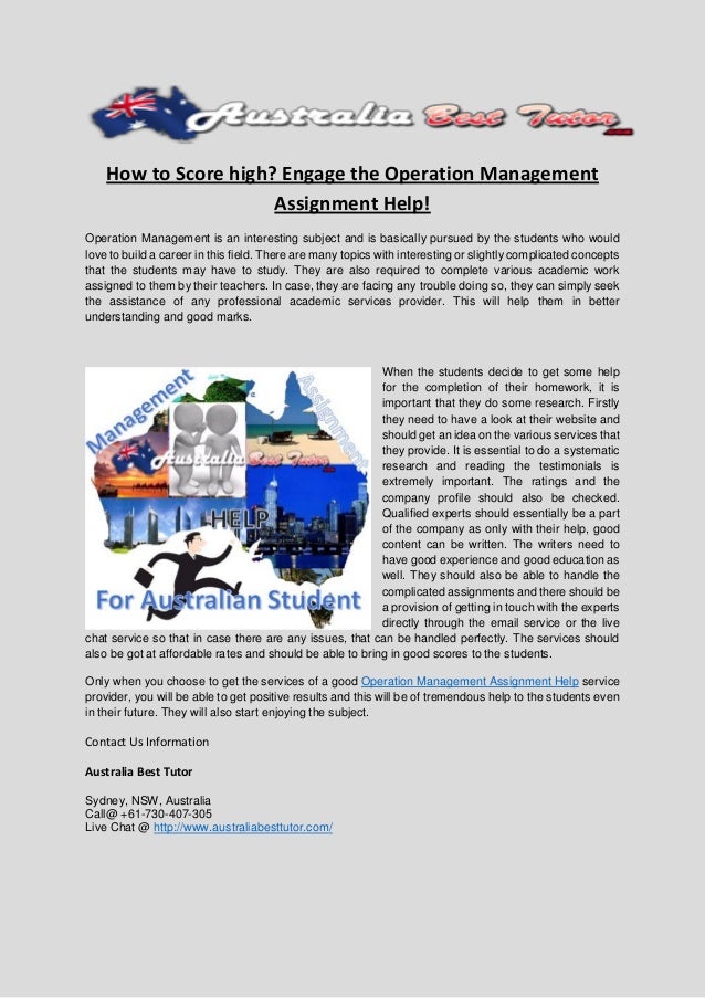 Operations management homework help