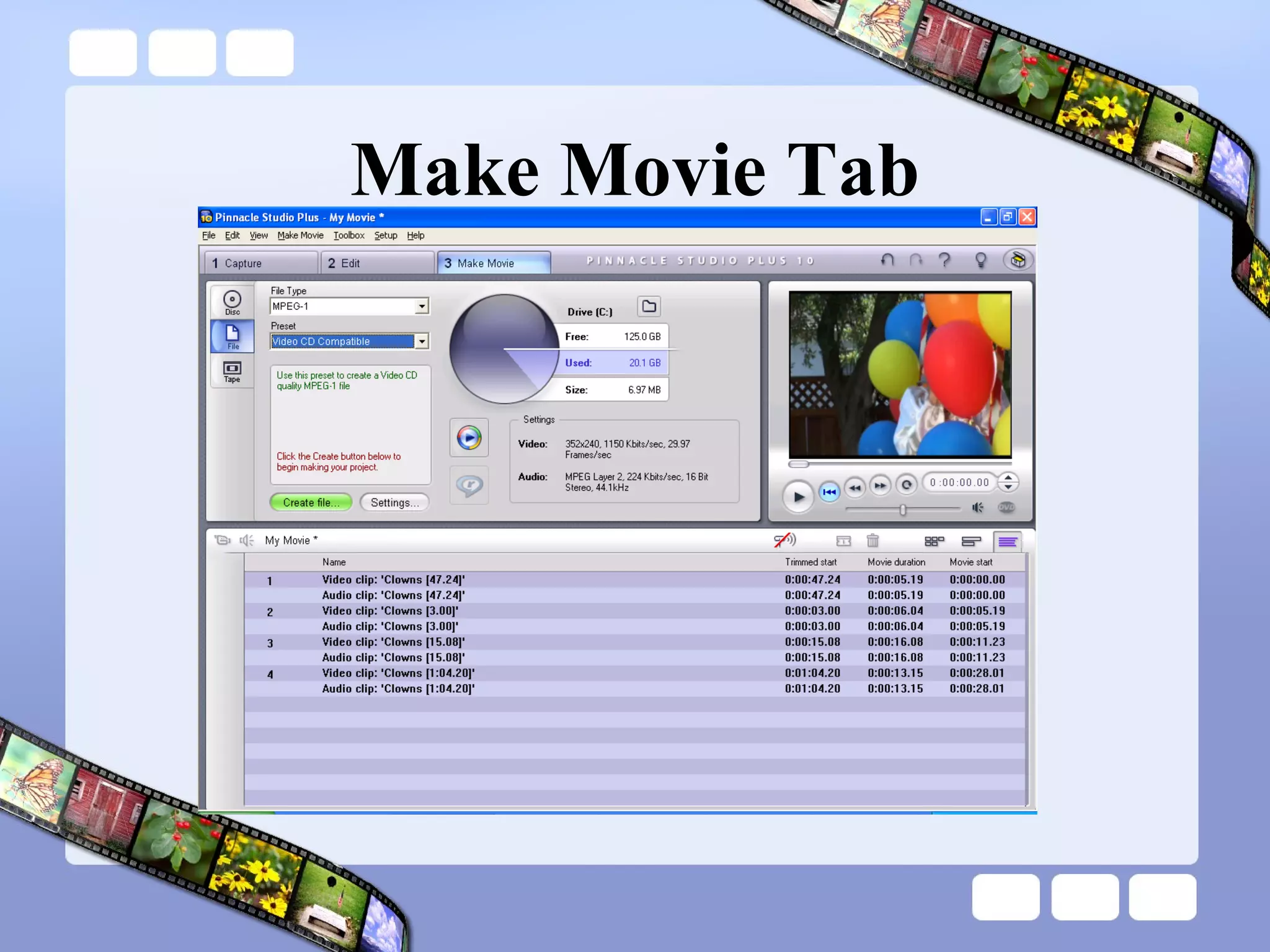 Make Movie Tab 