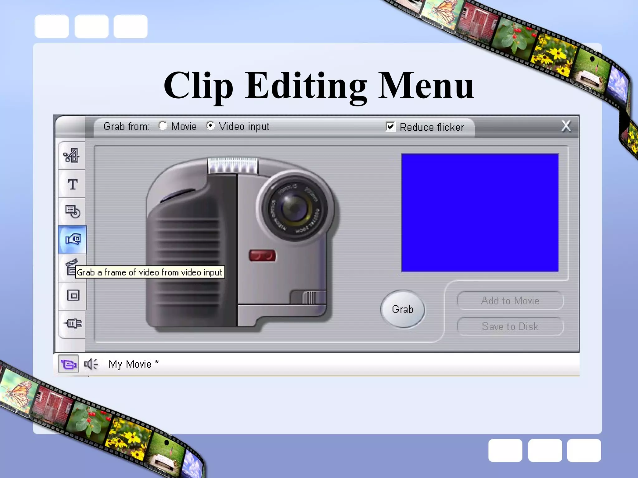 Clip Editing Menu 