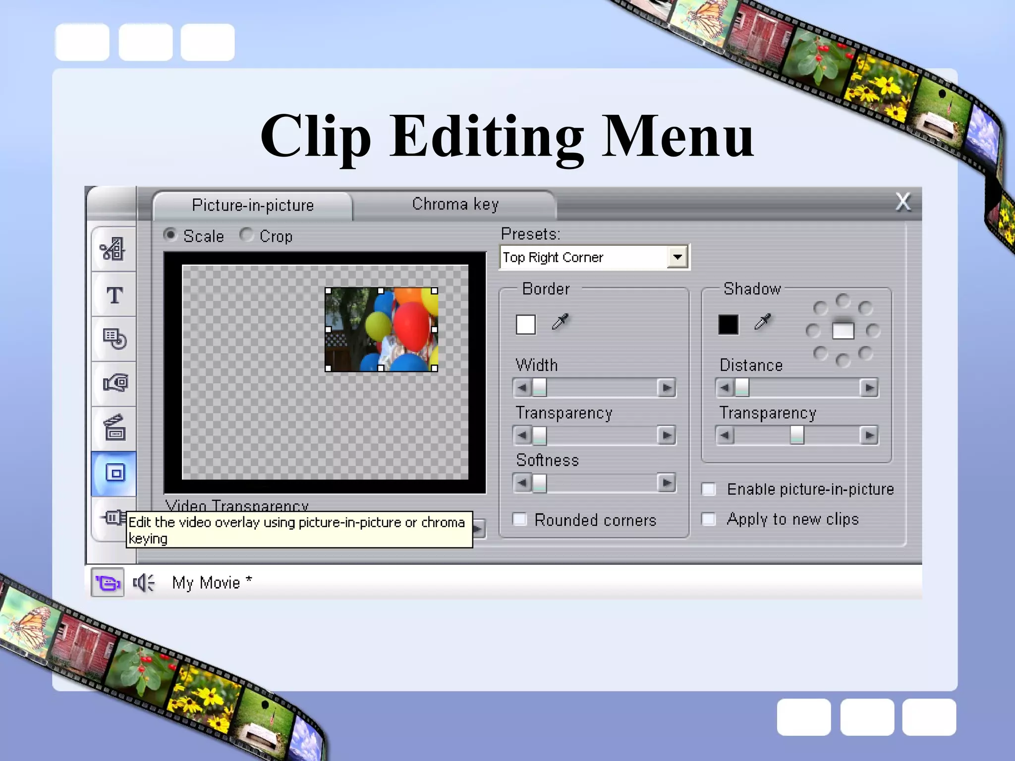 Clip Editing Menu 