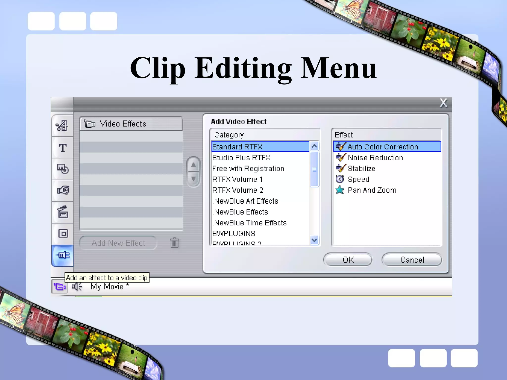 Clip Editing Menu 