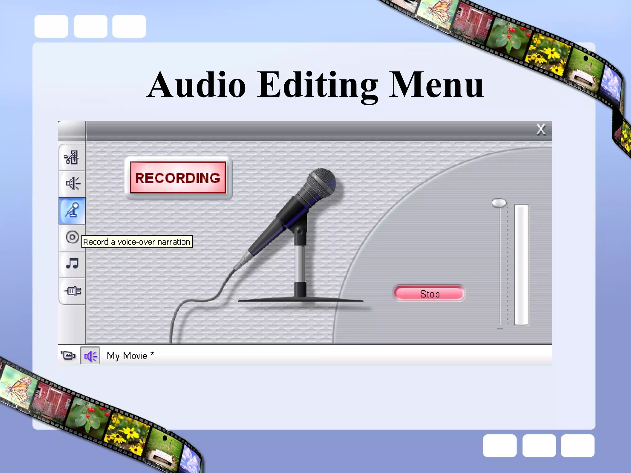 Audio Editing Menu 