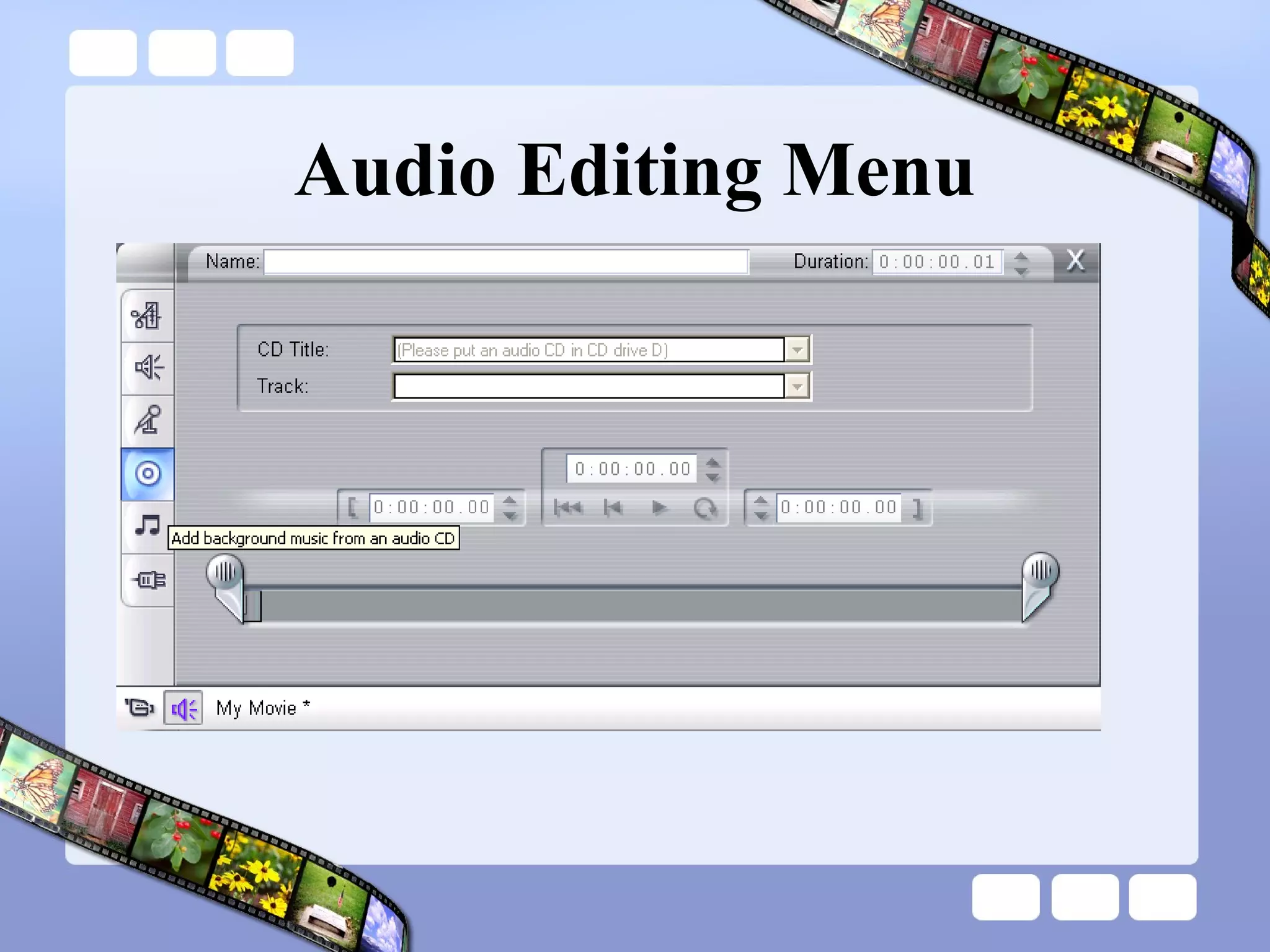 Audio Editing Menu 