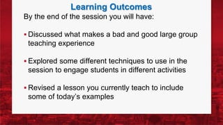 Engaging large groups in active learning | PPTX