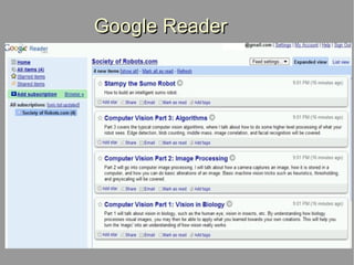 Google Reader Screenshot of a Google Reader 