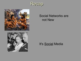 Recap Social Networks are not New It's  Social  Media 