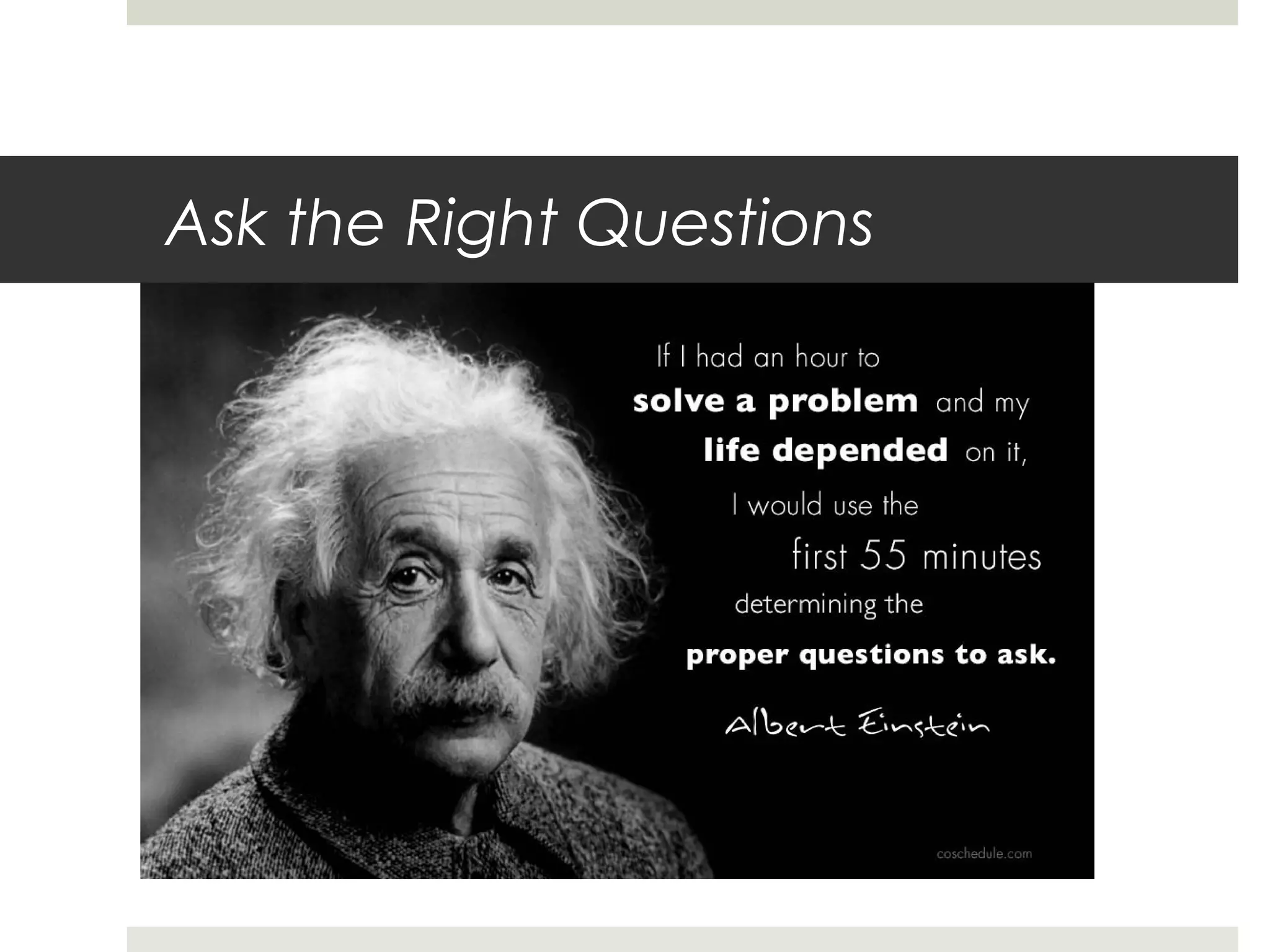 Ask the Right Questions
 