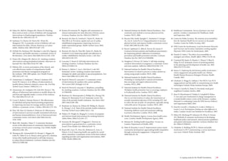 46 Engaging communities for health improvement A scoping study for the Health Foundation 47 
28 Eakin EG, Bull SS, Glasgow RE, Mason M. Reaching 
those most in need: a review of diabetes self-management 
interventions in disadvantaged populations. Diabetes 
Metab Res Rev 2002;18(1):26–35. 
29 Sarkisian CA, Brown AF, Norris KC, Wintz RL, 
Mangione CM. A systematic review of diabetes self-care 
interventions for older, African American, or Latino 
adults. Diabetes Educ 2003;29(3):467–479. 
30 DeWalt DA, Berkman ND, Sheridan S, Lohr KN, Pignone 
MP. Literacy and health outcomes: a systematic review of 
the literature. J Gen Intern Med 2004;19(12):1228–1239. 
31 France EK, Glasgow RE, Marcus AC. Smoking cessation 
interventions among hospitalized patients: what have we 
learned? Prev Med 2001;32(4):376–388. 
32 Pelletier KR. A review and analysis of the clinical- and 
cost-effectiveness studies of comprehensive health 
promotion and disease management programs at 
the worksite: 1998-2000 update. Am J Health Promot 
2001;16(2):107–116. 
33 Ammerman A, Lindquist C, Hersey J, Jackman AM, 
Gavin NI, Garces C et al. Efficacy of interventions to 
modify dietary behavior related to cancer risk. Evid Rep 
Technol Assess (Summ ) 2000;(25):1–4. 
34 Ammerman AS, Lindquist CH, Lohr KN, Hersey J. The 
efficacy of behavioral interventions to modify dietary fat 
and fruit and vegetable intake: a review of the evidence. 
Prev Med 2002;35(1):25–41. 
35 Coren E, Barlow J, Stewart-Brown S. The effectiveness 
of individual and group-based parenting programmes 
in improving outcomes for teenage mothers and their 
children: a systematic review. J Adolesc 2003;26(1):79–103. 
36 Elwy AR, Hart GJ, Hawkes S, Petticrew M. Effectiveness 
of interventions to prevent sexually transmitted infections 
and human immunodeficiency virus in heterosexual men: 
a systematic review. Arch Intern Med 2002;162(16): 
1818–1830. 
37 Black ME, Yamada J, Mann V. A systematic literature 
review of the effectiveness of community-based strategies 
to increase cervical cancer screening. Can J Public Health 
2002;93(5):386–393. 
38 Thompson RL, Summerbell CD, Hooper L, Higgins JP, 
Little PS, Talbot D et al. Dietary advice given by a dietitian 
versus other health professional or self-help resources 
to reduce blood cholesterol. Cochrane Database Syst Rev 
2003;(3):CD001366. 
39 Kosters JP, Gotzsche PC. Regular self-examination or 
clinical examination for early detection of breast cancer. 
Cochrane Database Syst Rev 2003;(2):CD003373. 
40 Beswick AD, Rees K, Griebsch I, Taylor FC, Burke M, 
West RR et al. Provision, uptake and cost of cardiac 
rehabilitation programmes: improving services to 
under-represented groups. Health Technol Assess 2004; 
8(41):iii-x, 1. 
41 Beswick AD, Rees K, West RR, Taylor FC, Burke M, 
Griebsch I et al. Improving uptake and adherence in 
cardiac rehabilitation: literature review. J Adv Nurs 
2005;49(5):538–555. 
42 Lancaster T, Stead LF. Self-help interventions for 
smoking cessation. Cochrane Database Syst Rev 
2002;(3):CD001118. 
43 Ranney L, Melvin C, Lux L, McClain E, Lohr KN. 
Systematic review: smoking cessation intervention 
strategies for adults and adults in special populations. Ann 
Intern Med 2006;145(11):845–856. 
44 Stead LF, Perera R, Lancaster T. A systematic review 
of interventions for smokers who contact quitlines. 
Tob Control 2007;16(Suppl 1):i3-i8. 
45 Stead LF, Perera R, Lancaster T. Telephone counselling 
for smoking cessation. Cochrane Database Syst Rev 2006; 
3:CD002850. 
46 Boulware LE, Marinopoulos S, Phillips KA, Hwang CW, 
Maynor K, Merenstein D et al. Systematic review: the 
value of the periodic health evaluation. Ann Intern Med 
2007;146(4):289–300. 
47 Boulware LE, Barnes GJ, Wilson RF, Phillips K, Maynor 
K, Hwang C et al. Value of the periodic health evaluation. 
Evid Rep Technol Assess 2006;(136):1–134. 
48 Walters ST, Wright JA, Shegog R. A review of computer 
and Internet-based interventions for smoking behavior. 
Addict Behav 2006;31(2):264–277. 
49 Sorensen JB, Skovgaard T, Puggaard L. Exercise on 
prescription in general practice: a systematic review. 
Scand J Prim Health Care 2006;24(2):69–74. 
50 Beach MC, Gary TL, Price EG, Robinson K, Gozu A, 
Palacio A et al. Improving health care quality for racial/ 
ethnic minorities: a systematic review of the best evidence 
regarding provider and organization interventions. BMC 
Public Health 2006;6:104. 
51 National Institute for Health Clinical Excellence. Four 
commonly used methods to increase physical activity. 
London: NICE, 2006. 
52 Bravata DM, Smith-Spangler C, Sundaram V, Gienger 
AL, Lin N, Lewis R et al. Using pedometers to increase 
physical activity and improve health: a systematic review. 
JAMA 2007;298(19):2296–2304. 
53 Bosch-Capblanch X, Abba K, Prictor M, Garner P. 
Contracts between patients and healthcare practitioners 
for improving patients’ adherence to treatment, 
prevention and health promotion activities. Cochrane 
Database Syst Rev 2007;(2):CD004808. 
54 Naughton F, Prevost AT, Sutton S. Self-help smoking 
cessation interventions in pregnancy: a systematic review 
and meta-analysis. Addiction 2008;103(4):566–579. 
55 National Institute for Health Clinical Excellence. 
Interventions in schools to prevent or reduce alcohol use 
among young people.London: NICE, 2008. 
56 National Institute for Health Clinical Excellence. 
Promoting or creating built or natural environments 
that encourage and support physical activity. 
London: NICE, 2008. 
57 National Institute for Health Clinical Excellence. 
Workplace health promotion: how to encourage employees 
to be physically active. London: NICE, 2008. 
58 National Institute for Health Clinical Excellence. 
One-to-one interventions to reduce the transmission of 
sexually transmitted infections (STIs) including HIV, and 
to reduce the rate of under 18 conceptions, especially among 
vulnerable and at risk groups. London: NICE, 2007. 
59 National Institute for Health Clinical Excellence. 
Promoting children’s social and emotional wellbeing 
in primary education. London: NICE, 2008. 
60 Health Development Agency. Lessons from health action 
zones. London: Health Development Agency, 2004. 
61 Marmot M. Tackling health inequalities: 10 years on. 
London: Department of Health; 2009. 
62 Slater B, Knowles J, Lyon D. Improvement science meets 
community development: approaching health inequalities 
through community engagement. J Integrated Care 
2008;16(6):26–36. 
63 Healthcare Commission. Survey of primary care trust 
patients. London: Commission for Healthcare Audit 
and Inspection, 2005. 
64 Centre for Public Scrutiny. The anatomy of accountability: 
how the National Health Service answers to the people. 
London: Centre for Public Scrutiny, 2007. 
65 NHS Centre for Involvement. Local Involvement Networks 
and Overview and Scrutiny Committees working together. 
Warwick: NHS Centre for Involvement, 2009. 
66 Daniels N, Sabin J. The ethics of accountability in 
managed care reform. Health Affairs 1998;17(5):50–64. 
67 Crawford MJ, Rutter D, Manley C, Weaver T, Bhui K, 
Fulop N et al. Systematic review of involving patients 
in the planning and development of health care. BMJ 
2002;325(7375):1263. 
68 Simces Z. Exploring the link between public involvement / 
citizen engagement and quality health care. Ottawa: 
Health Human Resources Strategies Division, Health 
Canada, 2003. 
69 Chisholm A, Briggs K, Askham J. Not NICE: Can PCTs 
engage patients and the public in commissioning new health 
technologies? Oxford: Picker Institute Europe, 2009. 
70 Creasy S, Gavelin K, Potter D. Everybody needs good 
neighbours? London: Involve, 2008. 
71 Rose D, Fleischmann P, Tonkiss F, Campbell P, Wykes 
T. User and carer involvement in change management in 
a mental health context: review of the literature. London: 
National Co-ordinating Centre for NHS Service Delivery 
and Organisation R&D, 2003. 
72 Doel M, Carroll C, Chambers E, Cooke I, Hollows A, 
Laurie L et al. Participation: finding out what difference it 
makes. London: Social Care Institute for Excellence, 2007. 
73 Nilsen ES, Myrhaug HT, Johansen M, Oliver S, Oxman 
AD. Methods of consumer involvement in developing 
healthcare policy and research, clinical practice guidelines 
and patient information material. Cochrane Database Syst 
Rev 2006;3:CD004563. 
74 Chisholm A, Redding DCPCA. Patient and public 
involvement in PCT commissioning: a survey of primary 
care trusts. Oxford: Picker Institute, 2007. 
 