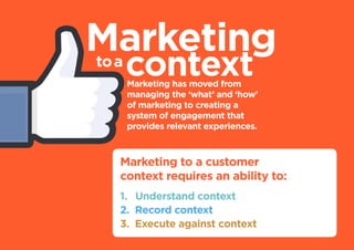 3There is no sustained use for
understanding and recording context,
if it can’t be actioned. Modern marketing
is creating ...