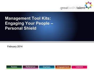 {Product Name}Management Tool Kits:
Engaging Your People –
Personal Shield
February 2014