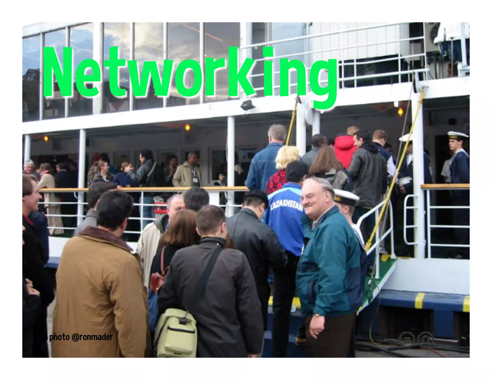 Connecting Worlds
• Free Wi-Fi
• Live streaming Video
• Directory of Participants
• Event Hashtag
• Integrated use of the Social Web
 