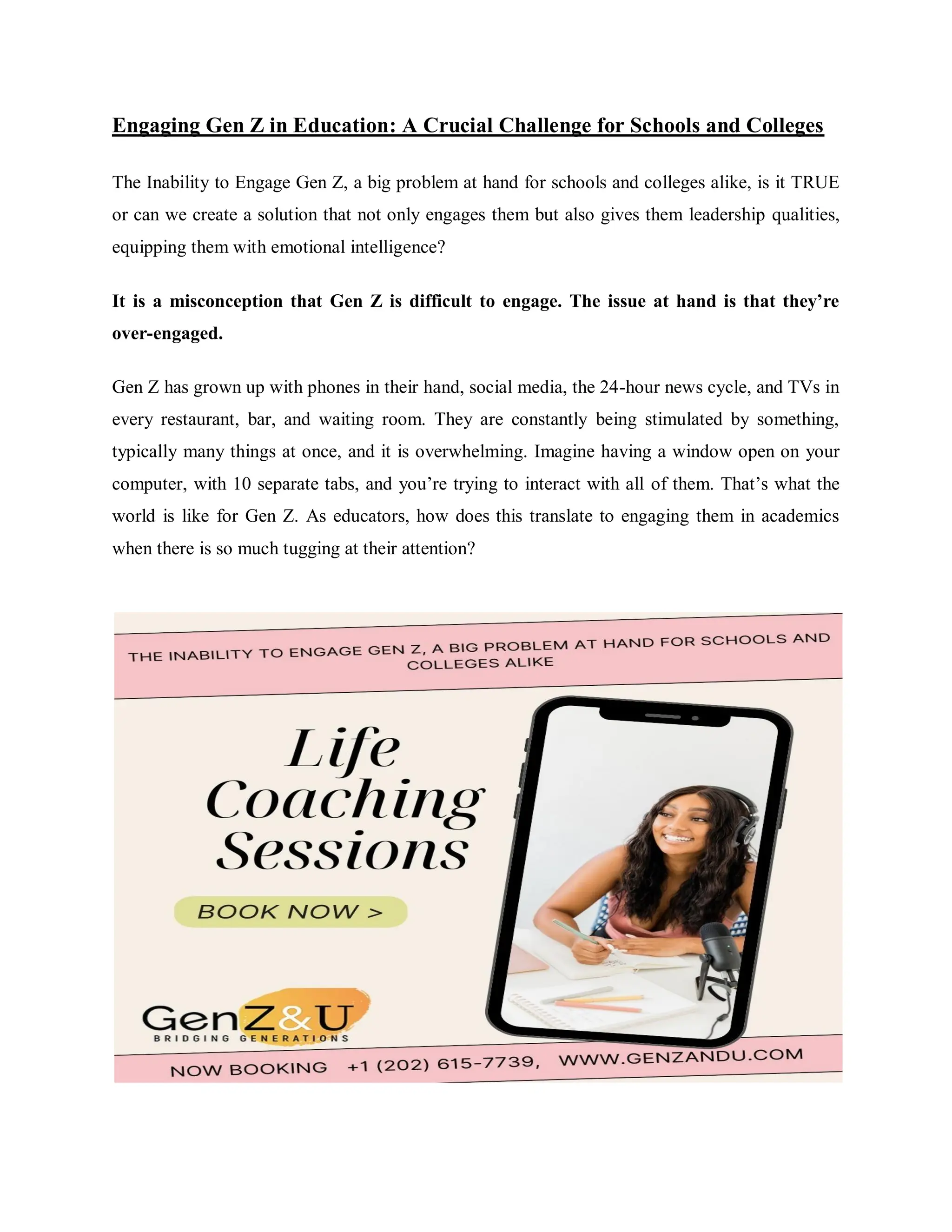 Engaging Gen Z in Education - A Crucial Challenge for Schools and ...