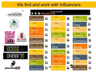 We find and work with Influencers