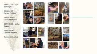 0008873275 – Zilan
Demiroglu
0008813434 –
Clarisse Peridido
0008843856 –
Chanushka Perera
0009176160 – Melba
Torgbor
0008379408 –
Cachelle Marshall
Camryn Mattushek
 